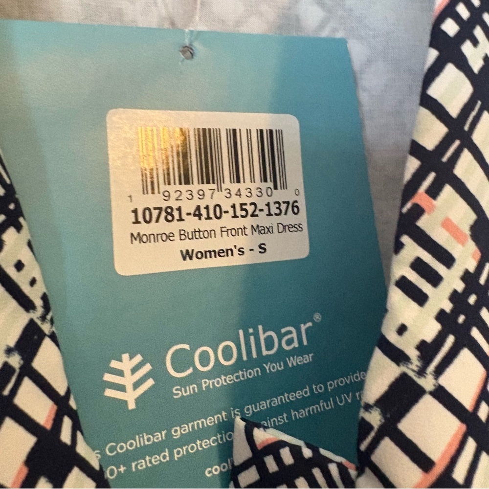 Coolibar NWT Handkerchief Hem Blue and White Dress - Picture 6 of 14